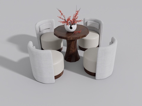 现代风休闲桌椅组合su模型