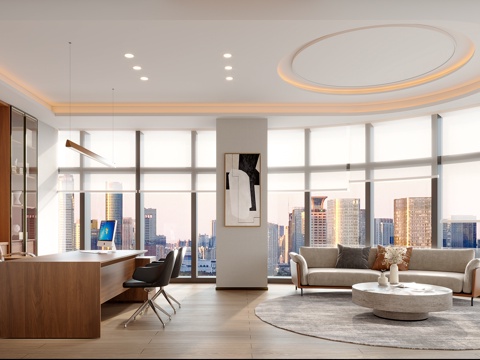 董事长办公室su模型