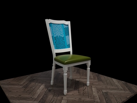 简欧餐椅 单椅3d模型