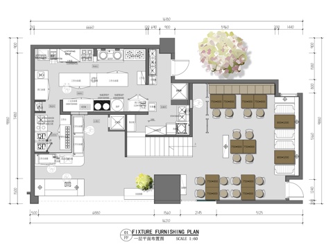 兰州拉面西北拉面馆饺子馆拌饭快餐店中式快餐店平面布置图cad施工图