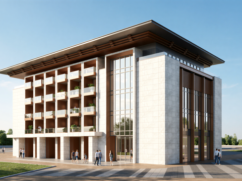 现代酒店 多层酒店 高层酒店 旅馆 酒店建筑su模型