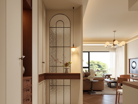 中古风玄关su模型