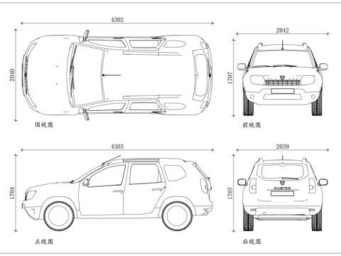 雷诺轿车 雷诺汽车 法系雷诺车 雷诺乘用车 雷诺座驾cad施工图