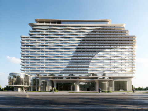 现代酒店 高层酒店 多层酒店 旅馆 酒店建筑su模型