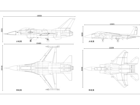双机战机模型 两款战机摆件 双款战机模玩 两架战机模型cad施工图