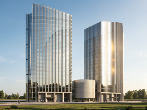 现代酒店 高层酒店 多层酒店 旅馆 酒店建筑su模型