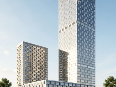 现代酒店 高层酒店 多层酒店 旅馆 酒店建筑su模型