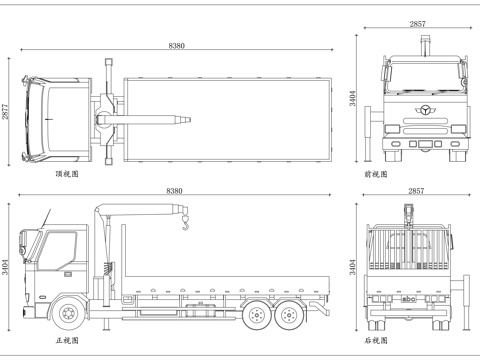 高空作业车 汽车吊 登高作业车 起重吊车 高空起重机cad施工图