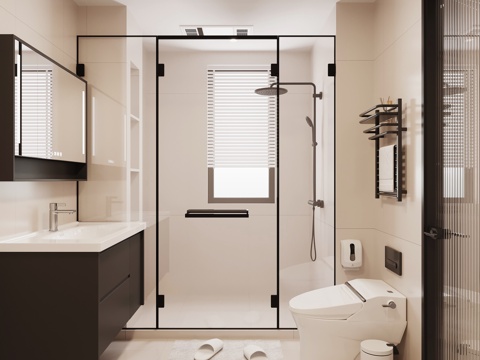 现代意式卫生间su模型