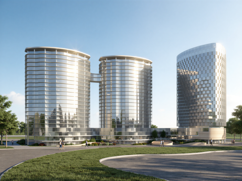 现代酒店 高层酒店 多层酒店 旅馆 酒店建筑su模型