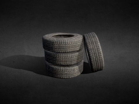 肮脏的旧轮胎su模型