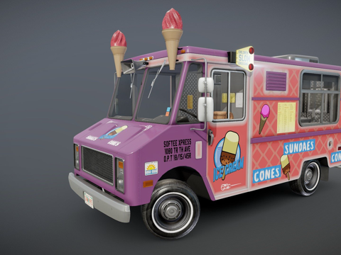 冰淇淋车su模型