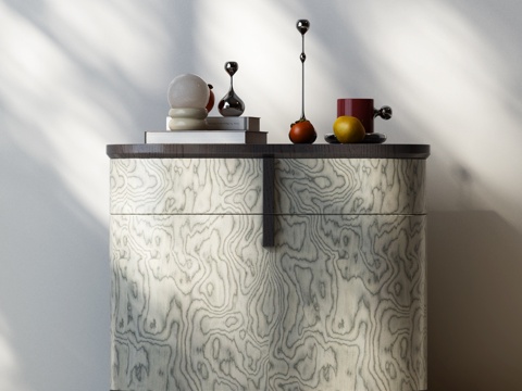 床头柜 意式床头柜 现代意式床头柜 意式中古床头柜 床头柜摆su模型