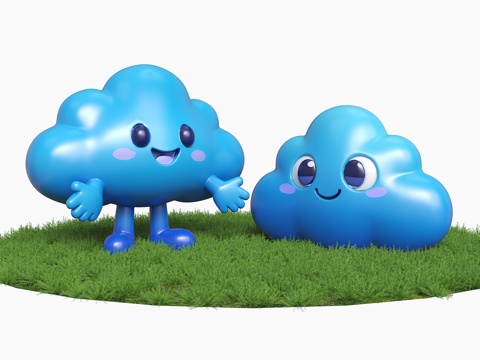 现代云朵 云朵雕塑 云朵小品 拟人云朵 云朵 景观云朵 草地su模型