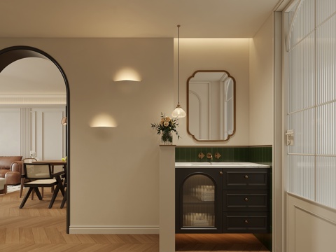 中古风玄关su模型