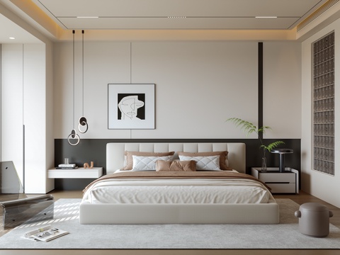 现代意式卧室3d模型