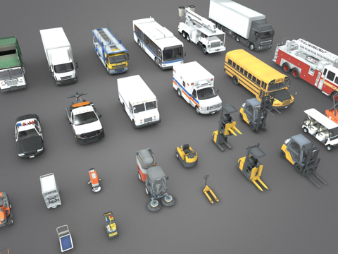 辆汽车卡车和载具su模型