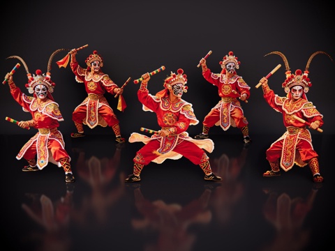 2D英歌舞人物 国潮英歌舞 英歌舞 非遗传承活动 非遗人物su模型