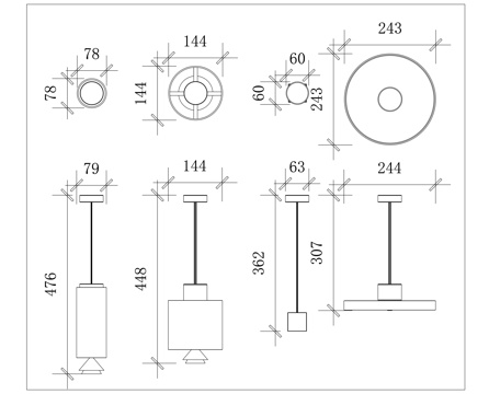 吸顶灯具 顶棚灯 嵌入式顶灯 天花板灯 顶装灯cad施工图