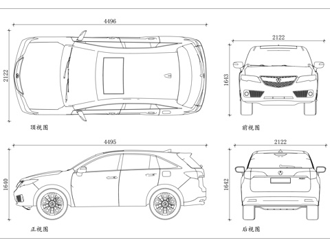 本田讴歌 讴歌豪华车 阿库拉汽车 讴歌高端车 讴歌日系豪车cad施工图