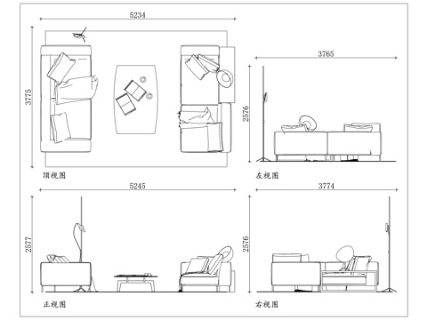 双人位沙发 客厅双人沙发 两人沙发 双人布艺沙发 双人皮沙发cad施工图