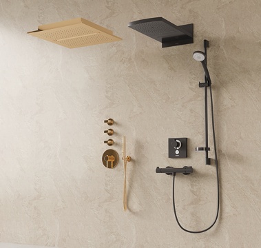 现代嵌入式淋浴 天幕瀑布花洒 隐藏式花洒 暗装淋浴花洒su模型