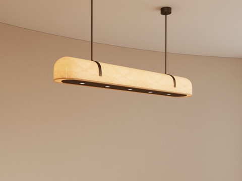 现代餐厅吊灯 长条吊灯 轻奢吊灯 复古吊灯 吧台吊灯su模型