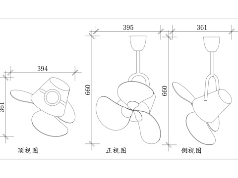 可调角吊扇 斜装吊扇 角度吊扇 偏角吊扇 可调斜吊扇cad施工图