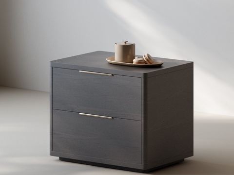 床头柜 意式床头柜 现代意式床头柜 意式中古床头柜 床头柜摆su模型