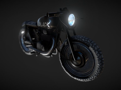 咖啡骑士摩托车su模型