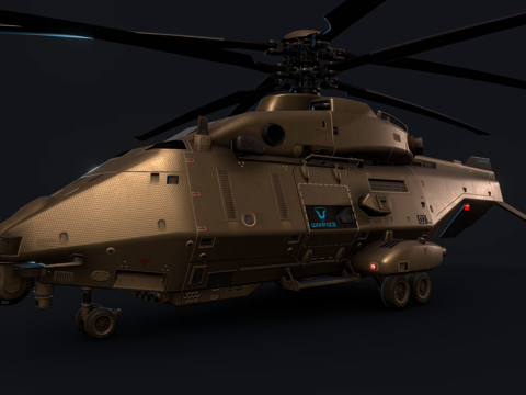 重型攻击无人机直升机su模型