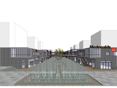 工业风文创街区su模型