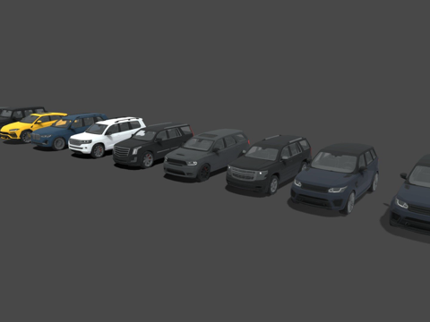 低多边形 9 SUV 包su模型