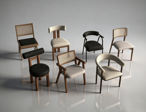 侘寂单椅su模型