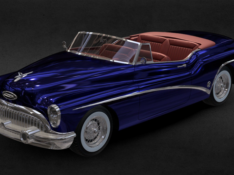 年别克云雀敞篷车su模型