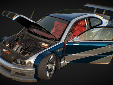 宝马M3 GTR-E46型（极品飞车-最高通缉）su模型