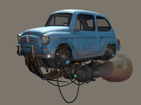 柴油朋克菲亚特（亚历杭德罗·布尔迪西奥风格）su模型