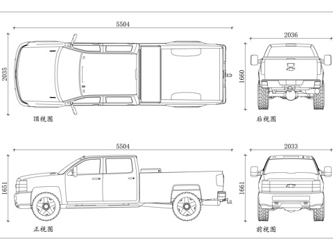 索罗德加长 库罗德加长 雪佛兰长舱 加长索罗德 长舱皮卡cad施工图