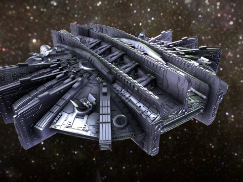 XB982星际飞船展示模型su模型