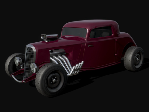 年双门轿跑车热棒#1-低多边形模型su模型