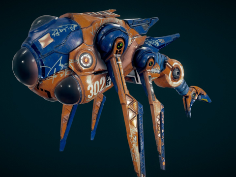 科幻潜艇无人机su模型