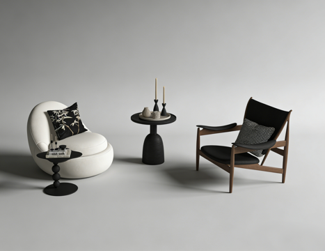 中古风休闲椅su模型