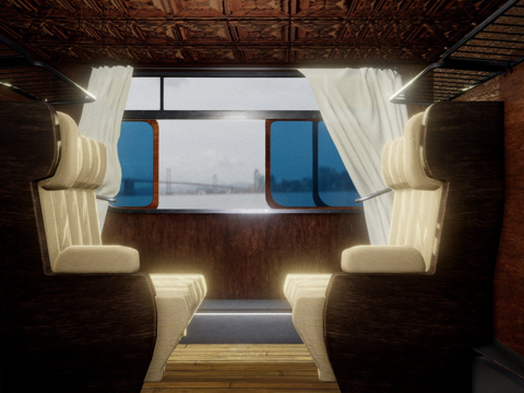 简易火车车厢su模型