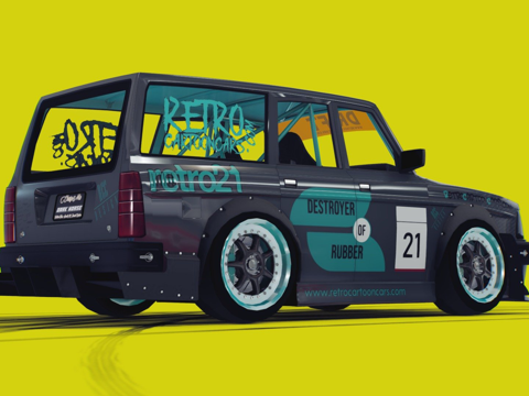 卡通漂移车su模型