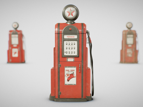 加油泵 - 德士古60年代（清洁、使用过和脏污）su模型