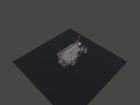 武士推车su模型