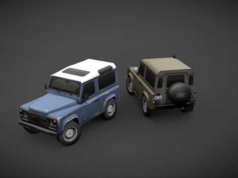 '89路虎卫士90su模型