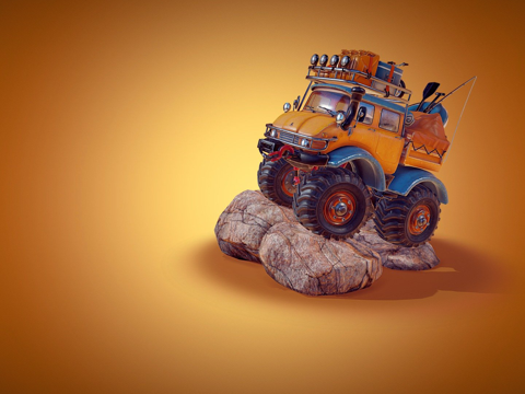 强大卡车-快乐露营者su模型