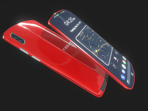 特斯拉Model P手机概念（暗色背景）su模型