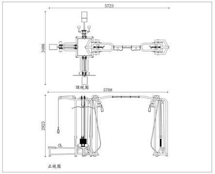 综合健身机 全能训练机 一体训练器 多功能健身器 整体健身机cad施工图